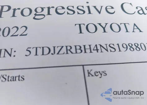 2022 Toyota Highlander Xse from USA, damaged, VIN 5TDJZRBH4NS198801